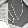 Pendant Necklaces 316L Titanium Stainless Steel Fine Jewelry Vintage Pearl Flower Necklace Bracelet 18 K Gold Plated Never Fade Woman Gift