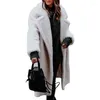 Fur fur hiver hiver la mode féminine longue manteau en peluche chaude femme couleur solide en peluche et taille