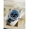 Reloj premium para hombre V5 Versión 40 mm Esfera azul Automático Mecánico Acero inoxidable Platino Oyster Pulsera Fecha Gm Cristal de zafiro Reloj deportivo para hombre