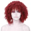 Synthetic Wigs AILIADE African Heat-resistant Curly Wig Red Short Hair Black Short-haired Woman