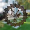 Estatuetas decorativas 3D Wind Chimes Art Craft Stainless Steel Metal Hummingbird Bird Inteiro Jardim Jardim Jardim Decoração de Hanging