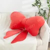 Oreillers en peluche nœud papillon rouge/vert mode grand arc oreiller en peluche maison coussin doux décoratif pour les femmes chambre d'enfants