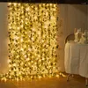 Strängar Flower Leaves Garland Fairy Lights LED Copper Wire String Light For Wedding Garden Diy Decor Christmas Home Decoration1373514
