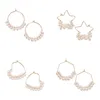 Hoop Earrings Simulated Pearl Earring For Women Gold Color Beads Heart Star Zinc Alloy Geometric Fashion Jewelry Ear Rings 2022