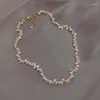 Catene Collana di perle naturali barocche FDonna leggera di lusso Design di nicchia Senso Accessori per catena di clavicola Gioielli 2022