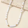 Chaînes 2022 Tendance Géométrique Acrylique Disque Blanc Perles Collier Femmes Été Plage Hawaii Surfeur Pour Bijoux