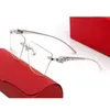 Lunettes de soleil collection tête de léopard stéréoscopique de lunettes de soleil pour femmes designer Design hommes sans monture lentilles de tranche de diamant