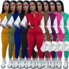 Mulheres Tracksuits Two Piece Set Designer Inverno Uniforme de Beisebol Jaquetas Sweatpants Outfits Letras Impressas Sweatsuits