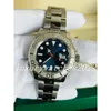 Reloj premium para hombre V5 Versión 40 mm Esfera azul Automático Mecánico Acero inoxidable Platino Oyster Pulsera Fecha Gm Cristal de zafiro Reloj deportivo para hombre