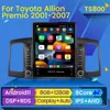 2 Din Android 11 CAR DVD Radio Multimedia Video Player Navigation GPS för Toyota Allion Premio T240 2001-2007 Tesla Style Stereo BT