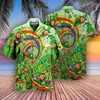 Mäns casual skjortor Summer Men's Hawaiian Holiday Beach Lose Short Sleeve Tops Vintage Animal Print Single Button Kamisa