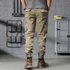 Pantalon pour hommes Automne / Hiver 2022 Homme Casual Long Multi-Sac Strap Harun Cargo Loose Cotton