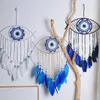 Evil Eye Dream Catcher Stora Dreamcatchers Boho Home Decor Wall Protection Hanging Lucky Pendant Ornament Craft 1223421