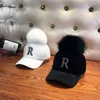 Ball Caps Fashion Faux Fur Baseball Cap Winter For Women Rhinestone Diamond Letter Visor Hats