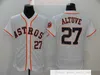 2021 Nouvelles Saison Baseball 27 Maillots Jose Altuve Cousus 2 Alex Bregman 4 Maillot George Springer Blanc Noir Or Orange Gris