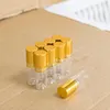 Storage Bottles 8ml Mini Clear Glass Bottle With Plastic Screw Golden Cap Empty Saffron Spice Gift Eco-Friendly Container Food Botlles