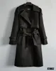 女性のトレンチコートワインレッドウィンドブレーカー女性のミッドレングス秋のジャケット2022女性ラグランスリーブプラスサイズ