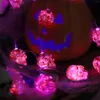 Str￤ngar 10 LED Halloween dekoration pumpa sp￶ke skalle bat spindel ljus str￤ng f￶r festivalparty sovrum hem dekor fairy garland