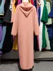 民族衣類イスラム教徒の女性Kaftan Dubai Abaya Dress Hooded Modest Ramadan Robe Femme Musulmane手作りモロッコダイヤモンドイブニングマキシ