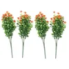 Decorative Flowers -16Pcs Artificial Outdoor Uv Resistant Plants Faux Plastic Greenery Shrubs Orange