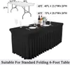 Taça de mesa Spandex Rec Saias de mesa de 6 pés Tampa de mesa resistente a rugas para a festa de aniversário de casamento DECO3557554446