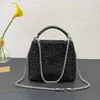 7a Top Crystal Bag Valen Tote dames tas grote capaciteit diamant-inset schoudertas nieuw suede luxe designer merk kruislichaam