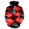 Hoodies masculinos Moda Moda Moda Harajuku Men/Jaqueta Mulher Red Square 3D Sorto impressa Tops xxs-4xl