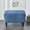 Stol täcker amerikansk stil fotpall täcker rektangel elastisk ottoman hög kvalitet sammet möbler protektor fotstöd slipcover