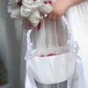 Decorazione per feste Eleganti cesti di fiori bianchi per matrimoni damigella d'onore per ragazze cesto portatile per bambini