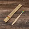 Toilet Supplies 10 Colors Head Bamboo Toothbrush Environment Wooden Rainbow Bamboos Toothbrushes Oral Care Soft Bristle Boutique Wholesale