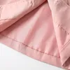 Jas Kimocat Girls Clothing Spring en herfst roze lange mouwen windvaartgordel babykinderen zoete 0-5 jaar