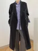 Trench feminina Casacos 2022 Moda Mulher Mulheres de cor sólida Casa de peito duplo de peito duplo manto fêmea fêmea de jaqueta casual casual preto solto