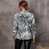 Camicette da donna 2022 Autunno E Inverno Stampa di Moda Camicia a maniche lunghe Risvolto da Donna Modello Serpente Stampa Camicetta da Donna Top Femme