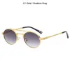 النظارات الشمسية Culos de sol oval metal culos estilo punk na moda com uv400 sign marca e vigas duplas