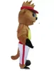 Costume de mascotte d'￩cureuil de haute qualit￩ avec un chapeau rouge pour l'adulte ￠ porter