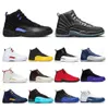 Jumpman 12 basketball shoes 12s sneakers indigo university gold flu game CNY taxi OVO black cherry bordeaux white sports trainers keychain