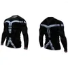 Camas de ciclismo masculinas Camadas de base de mangas compridas compressão de academia rápida academia de ginástica executando camisetas de roupas íntimas de bicicleta