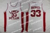 Баскетбол в колледже носит мужские винтажные 33 Брайант Нижней Мерион средней школы баскетбольные майки красные черные белые рубашки S-xxl