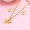 Pendant Necklaces Exquisite Butterfly Charm Necklace And Earr-ings Set Insects Charming Earr-ing