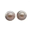 Backs Earrings Natural White Mabe 925 Silver Clip For Women Gifts