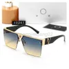 Designer de lunettes de soleil Designer Versage Cycle Luxurious Fashion Femme Mens New European And American Retro Metal Frameless Vintage Baseball Sport Summer Winter Sun