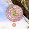 Decorative Figurines Mandala Wind Spinner Metal 3D Rotating Windchimes Luxury Art Garden Hanging Outdoor Decoration For Ornaments Gifts