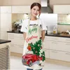 Christmas Decorations Kitchen Apron Cotton Linen Home Printed Aprons For Gifts