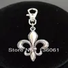 خمر Silver Fleur de Lis Lily Flower keychain keychain قلادة دوارة المشبك المعدنية للمفاتيح للمفاتيح Keys Key Ring DIY حقيبة يدوية المجوهرات 4957396