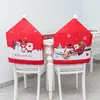 Chair Covers Christmas Santa Claus Elk Snowman Back Cover Dining Dinner Table Decoration Year Party Supplies