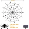 Strings Dia 1M 60LEDs Solar Spider Web Lights String 8 Modes Halloween Net Light For Party Room Window Wall Courtyard Decor