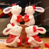 Nouvel an chinois zodiaque lapin en peluche sac de bénédiction lapin mascotte en peluche poupée oreiller en peluche pour enfants cadeau de noël