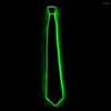 القوس يربط الرجال بشكل خلاق LED LED وميض ذكر مخطط متوهج EL TIE Luminous Necktie Club Cosplay