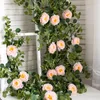 Kwiaty dekoracyjne 1,8 m sztuczny wystrój różowy jedwabny kwiat girlandia na dekorację ślubną suszone winorośle