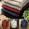 Maglioni da uomo autunno caldo maglione a collo alto da uomo moda solido lavorato a maglia da uomo 2022 Casual uomo doppio colletto Slim Pullover